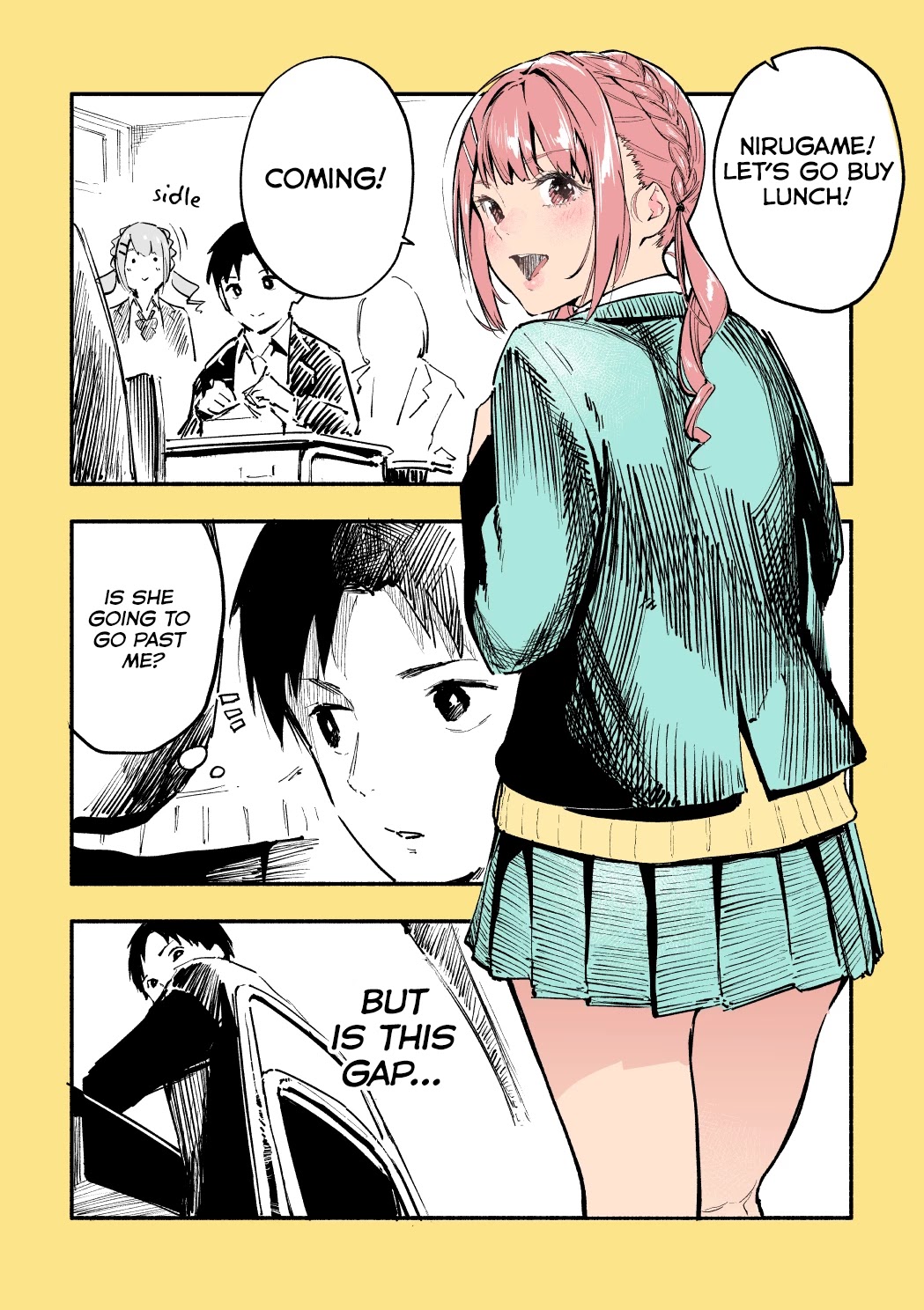 Nirugame-chan With the Huge Ass and Usami-kun Chapter 25 page 1 - Chapter 25: A Story of a Girl With a Huge Ass Who Gets Stuck in Class