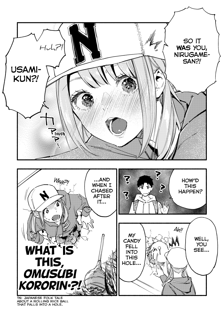 Nirugame-chan With the Huge Ass and Usami-kun Chapter 28 page 3 - Chapter 28: A Story of a Girl With a Huge Ass Who's Stuck in a Wall