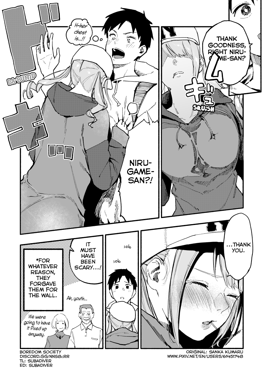 Nirugame-chan With the Huge Ass and Usami-kun Chapter 29 page 4 - Chapter 29: A Story of Pulling a Girl With a Huge Ass Out