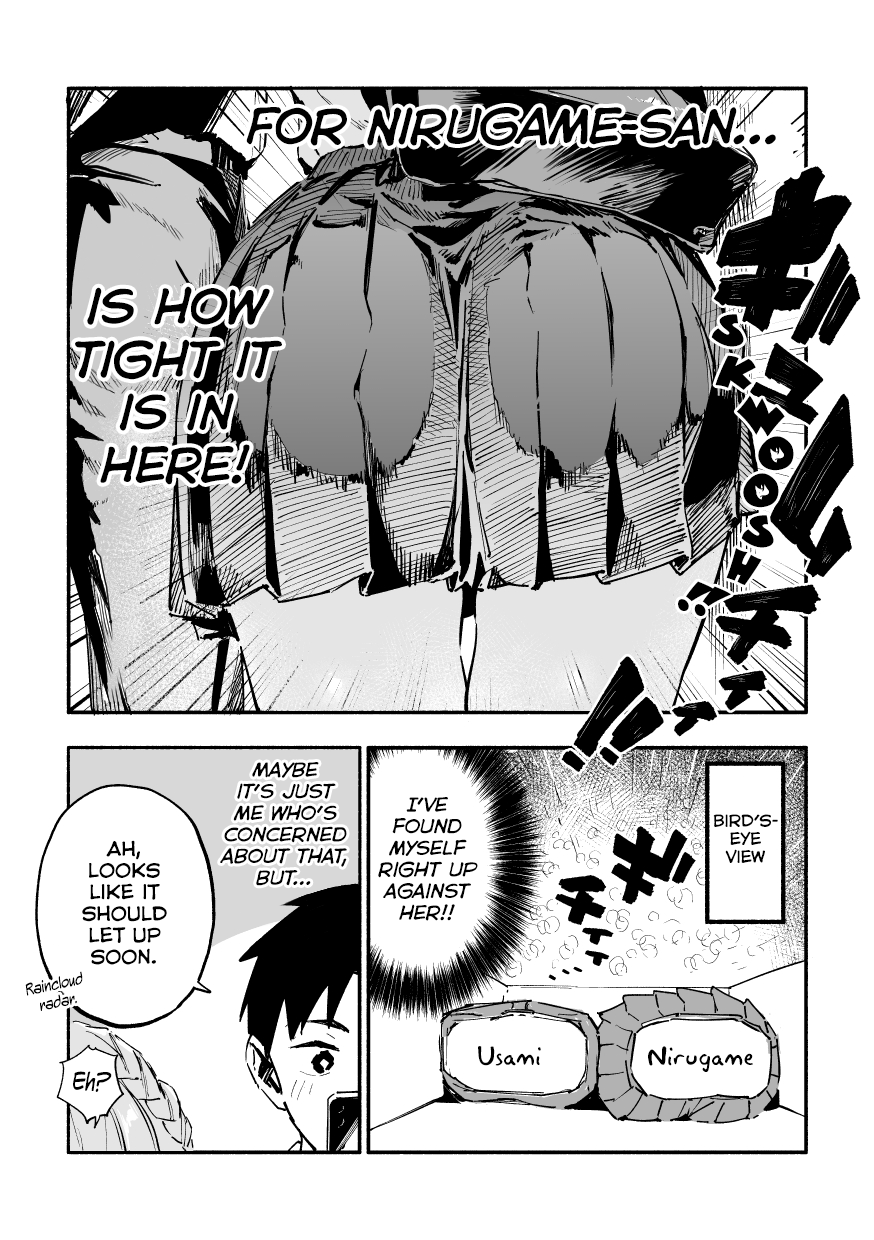 Nirugame-chan With the Huge Ass and Usami-kun Chapter 32 page 2 - Chapter 32: A Story of Sheltering From the Rain With a Girl With a Huge Ass