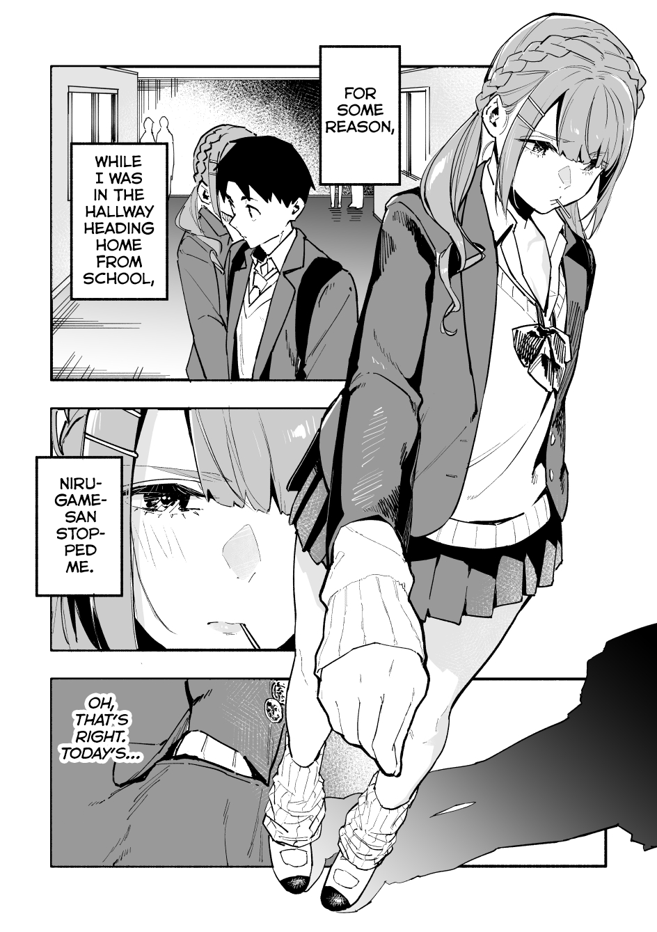 Nirugame-chan With the Huge Ass and Usami-kun Chapter 42 page 1 - Chapter 42: A Girl With a Huge Ass Who Does Her Best on Valentine’s Day