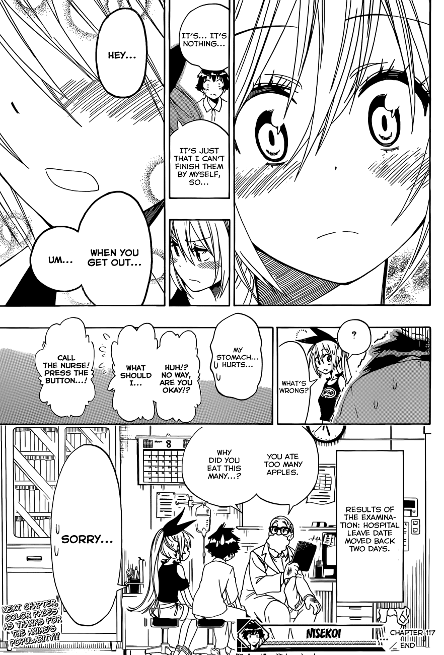 Nisekoi Chapter 117 page 20 - Chapter 117: Stomach Pain