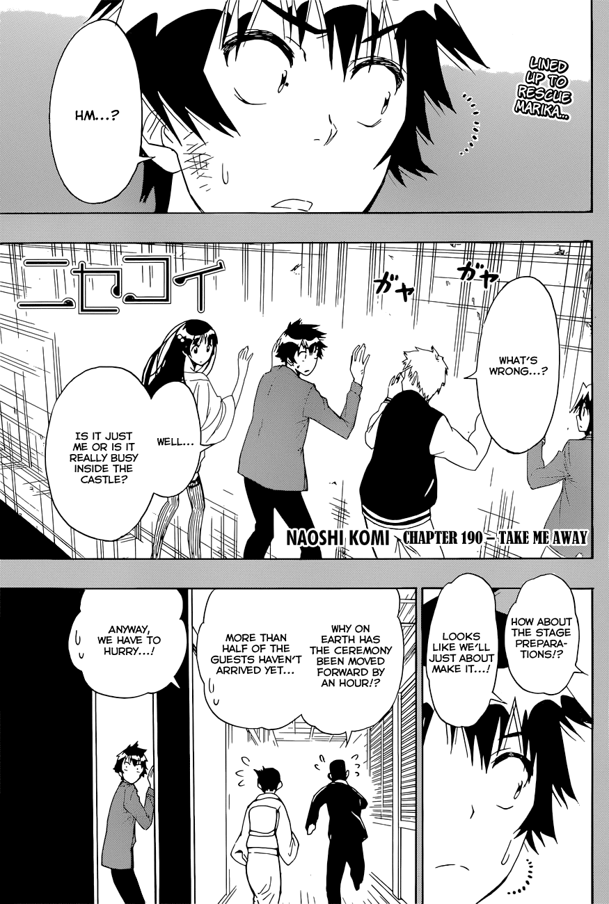 Nisekoi Chapter 190 page 1 - Chapter 190: Take Me Away