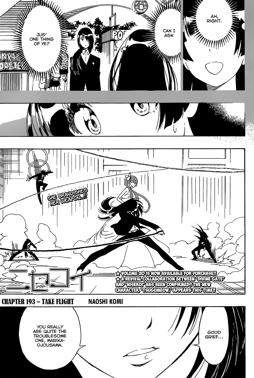 Nisekoi Chapter 193 page 1 - Chapter 193: Take Flight