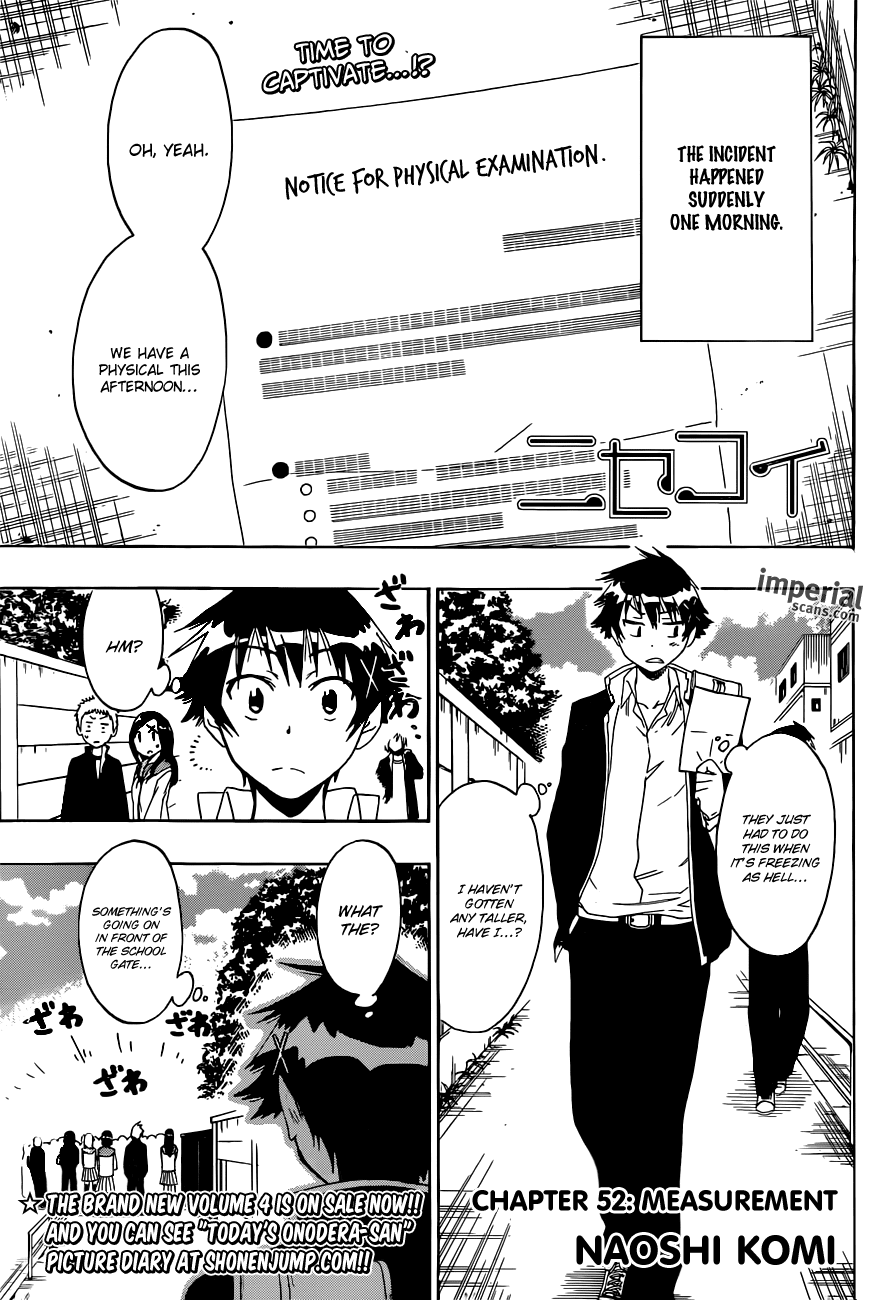 Nisekoi Chapter 52 page 2 - Chapter 52: Measurement