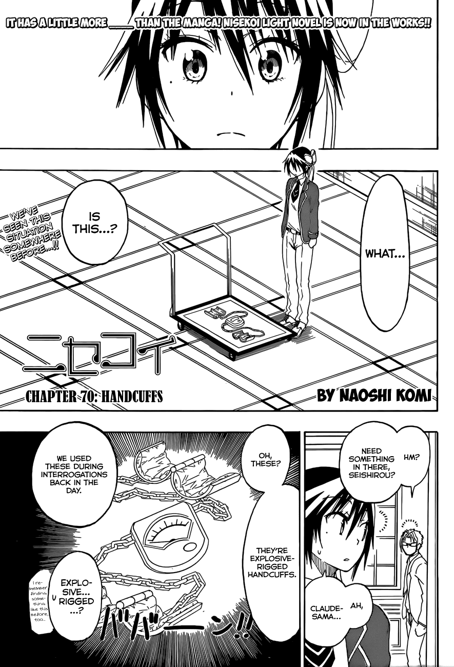 Nisekoi Chapter 70 page 2 - Chapter 70: Handcuffs