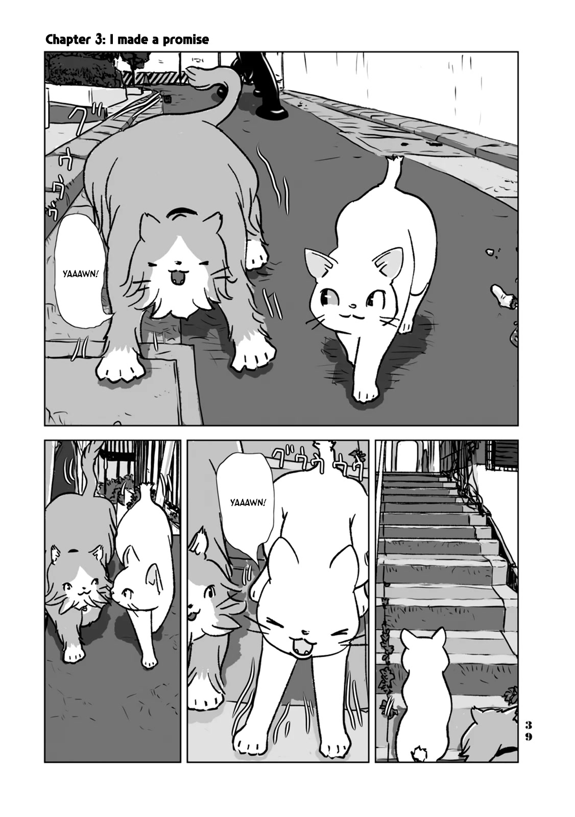 No cats were harmed in this comic. Chapter 3 page 1 - Chapter 3: I made a promise