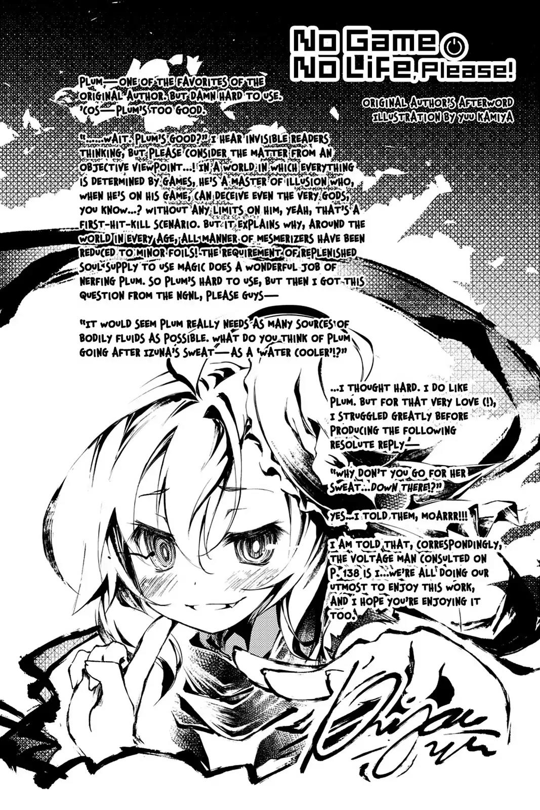 No Game No Life Desu! Chapter 15.6 page 1 - Vol.3 Afterword