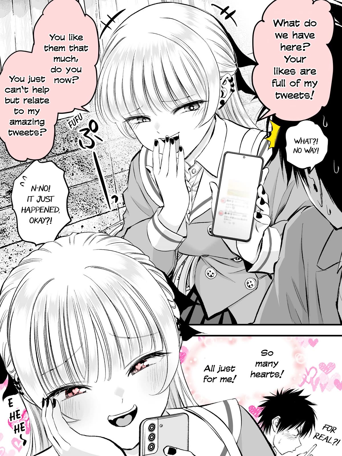 No More Love With the Girls Chapter 51.5 page 1 - Chapter 51.5: My Tsundere Childhood Friend Who Can't Stop Laughing At My Likes