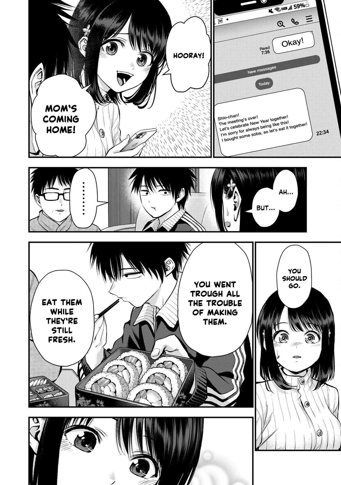 No More Love With the Girls Chapter 58 page 12 - Chapter 58: Romcoms don't happen even when greeting New Year alone