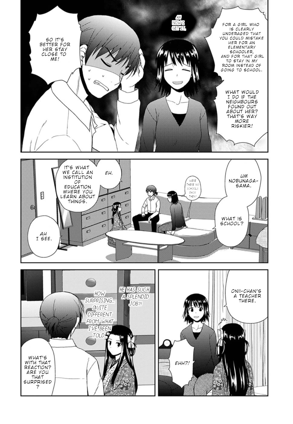 Nobunaga Teacher's Young Bride Chapter 4 page 5 - Chapter 4: Kichou goes to school