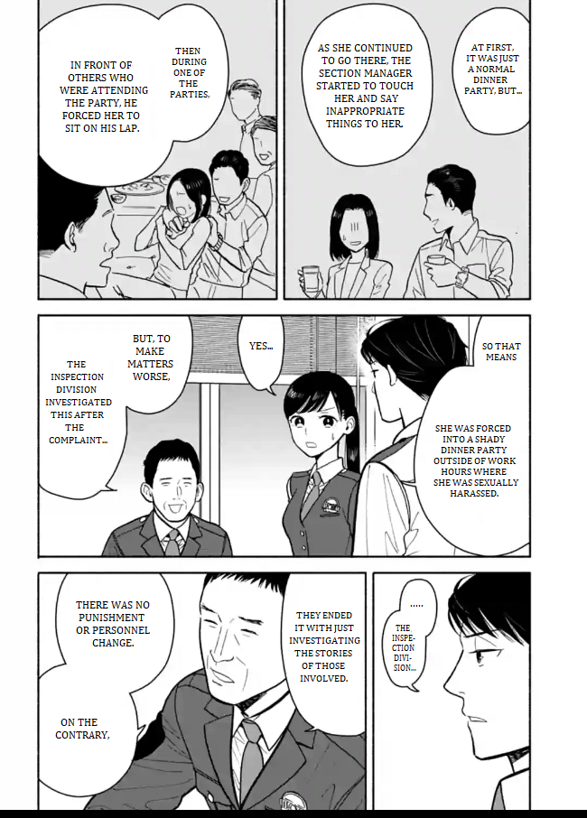 Nomiya Keibuho wa Yurusanai Chapter 9 page 8 - Chapter 9: Covered Up Sexual Harassment Part 1