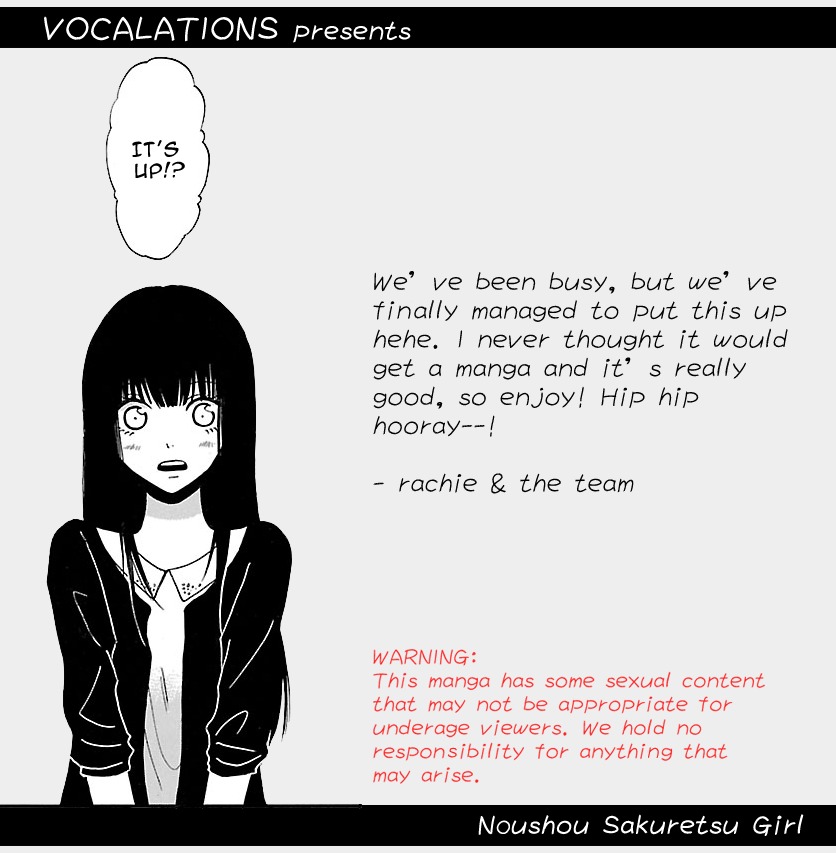 Noushou Sakuretsu Girl Chapter 1 page 1 - Chapter 1: Hell's Human Zoo