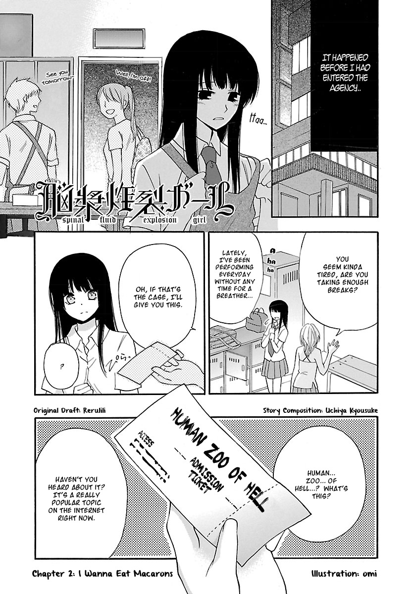 Noushou Sakuretsu Girl Chapter 2 page 1 - Chapter 2: I Wanna Eat Macarons