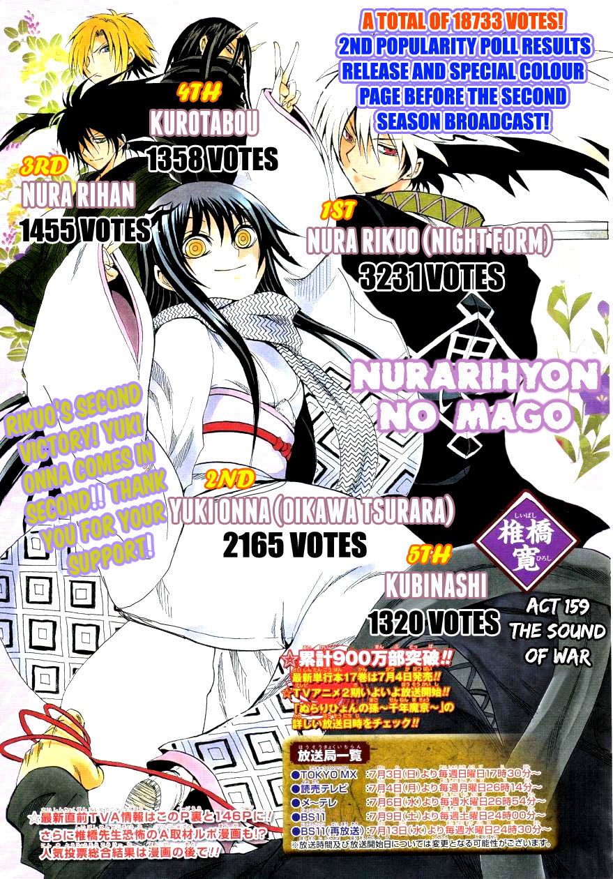 Nurarihyon no Mago Chapter 159 page 2 - Chapter 159: The Sound of War