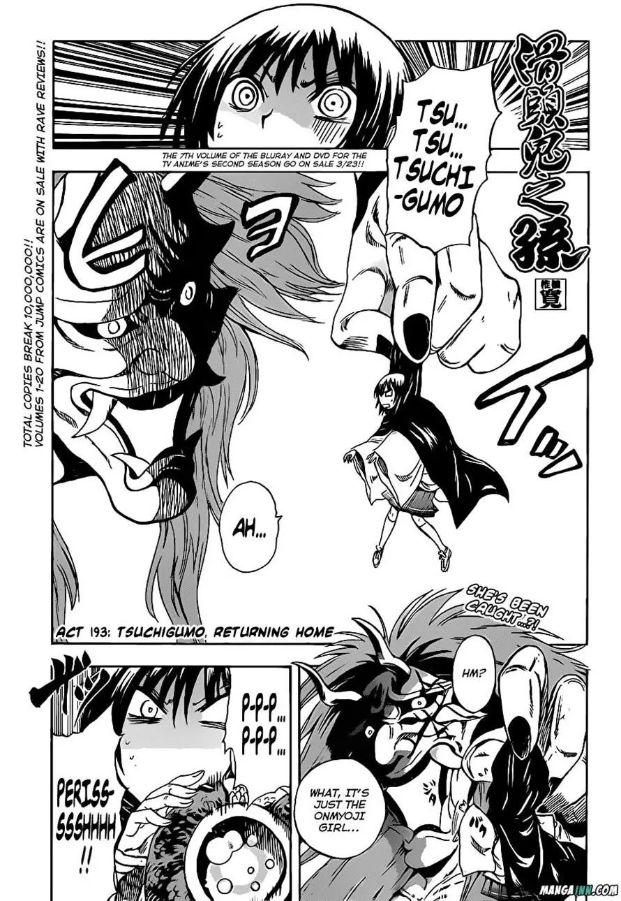 Nurarihyon no Mago Chapter 193 page 1 - Chapter 193: Tsuchigumo, Returning Home