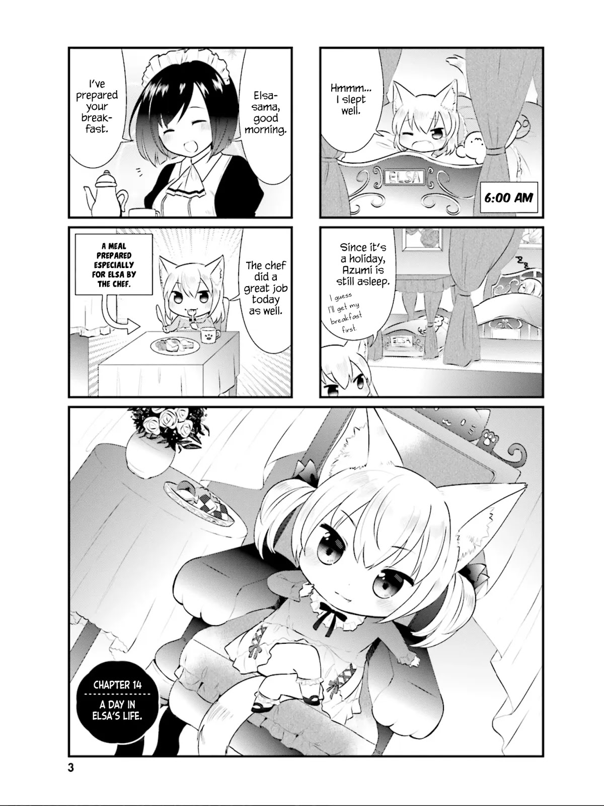 Nyanko Days Chapter 14 page 4 - Chapter 14: A Day in Elsa's Life