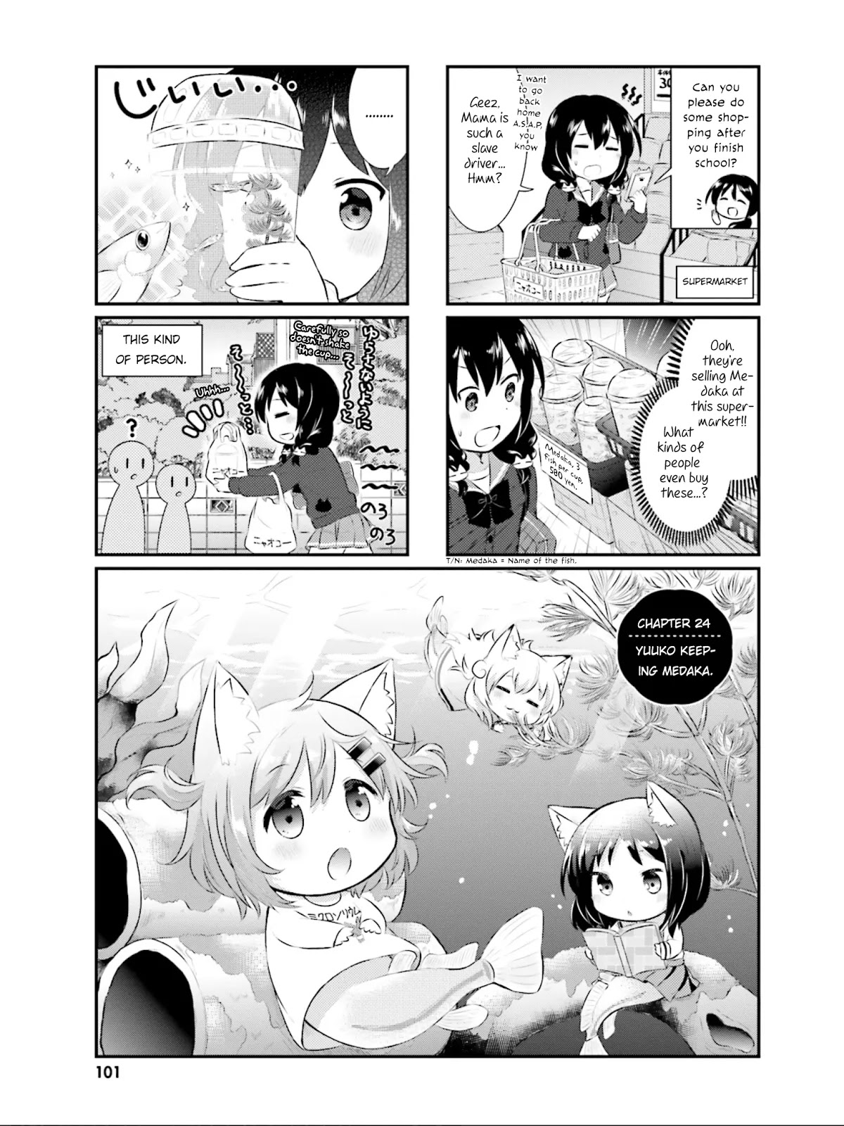 Nyanko Days Chapter 24 page 2 - Chapter 24: Yuuko Keeping Medaka