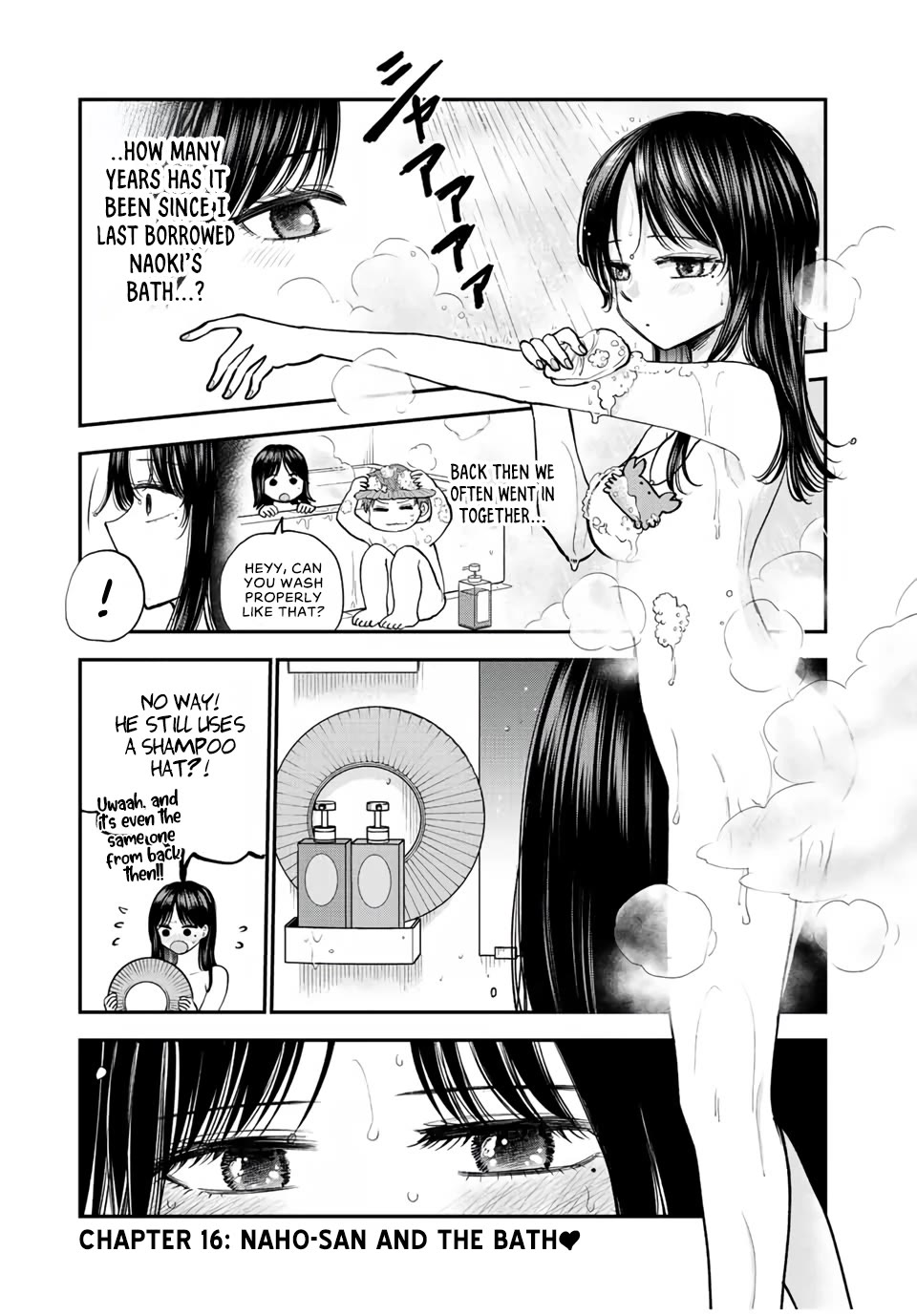 Occhoko Doji Onee-san Chapter 16 page 1 - Chapter 16: Naho-san and the bath♥️