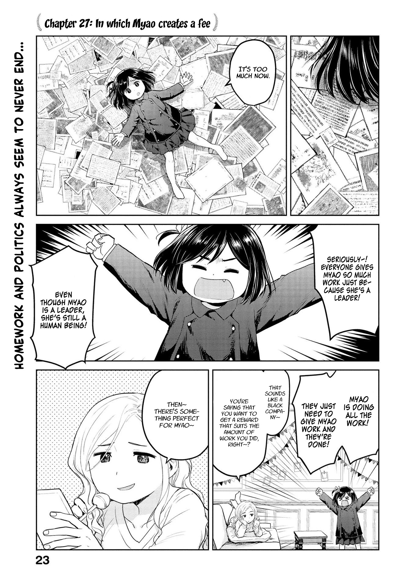 Oh, Our General Myao Chapter 27 page 1 - Chapter 27: In which Myao creates a fee