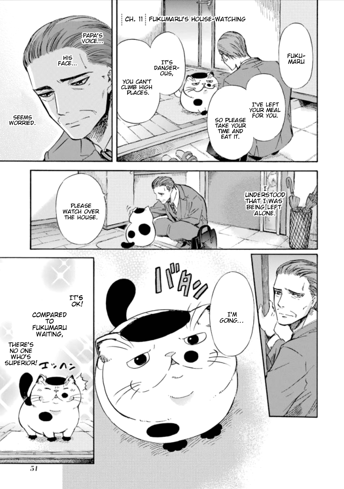 Ojisama to Neko Chapter 11 page 1 - Chapter 11: Fukumaru’s House-Watching