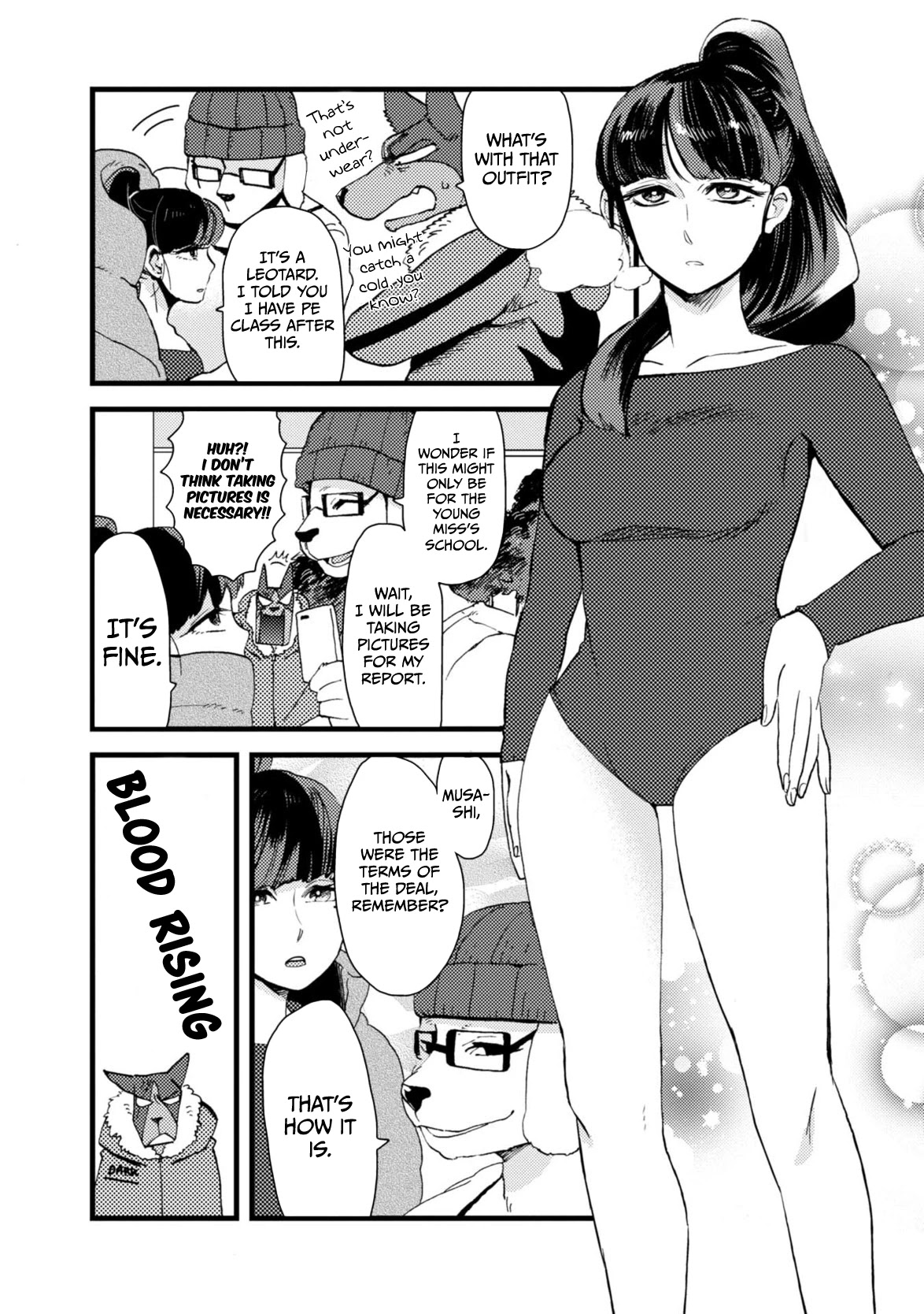 Ojyo with Seven Dogs Chapter 4 page 4 - Chapter 4: Young Miss and Giant Dog