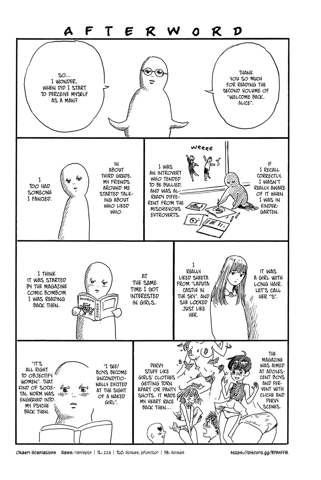Okaeri Alice Chapter 11.5 page 1 - Chapter 11.5: Vol. 2 Afterword
