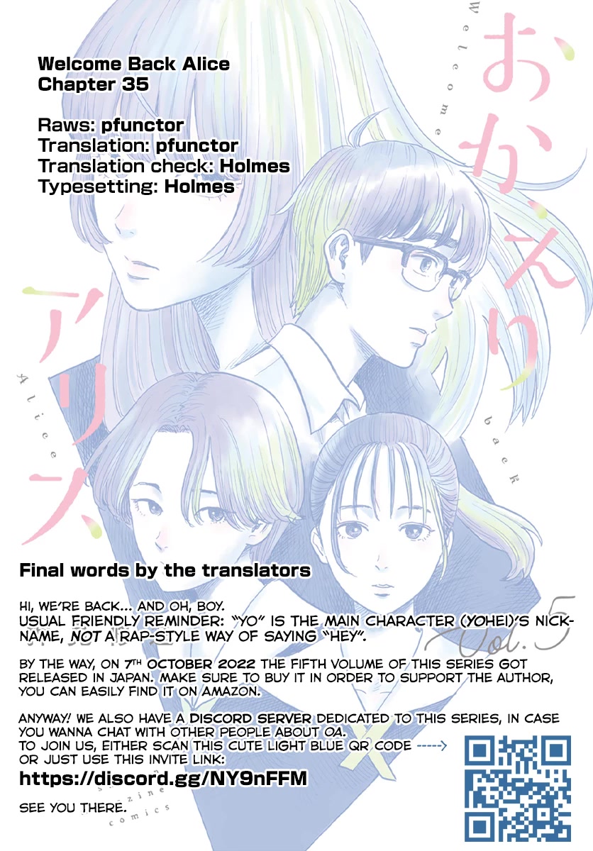Okaeri Alice Chapter 35 page 31 - Chapter 35: Blood clot