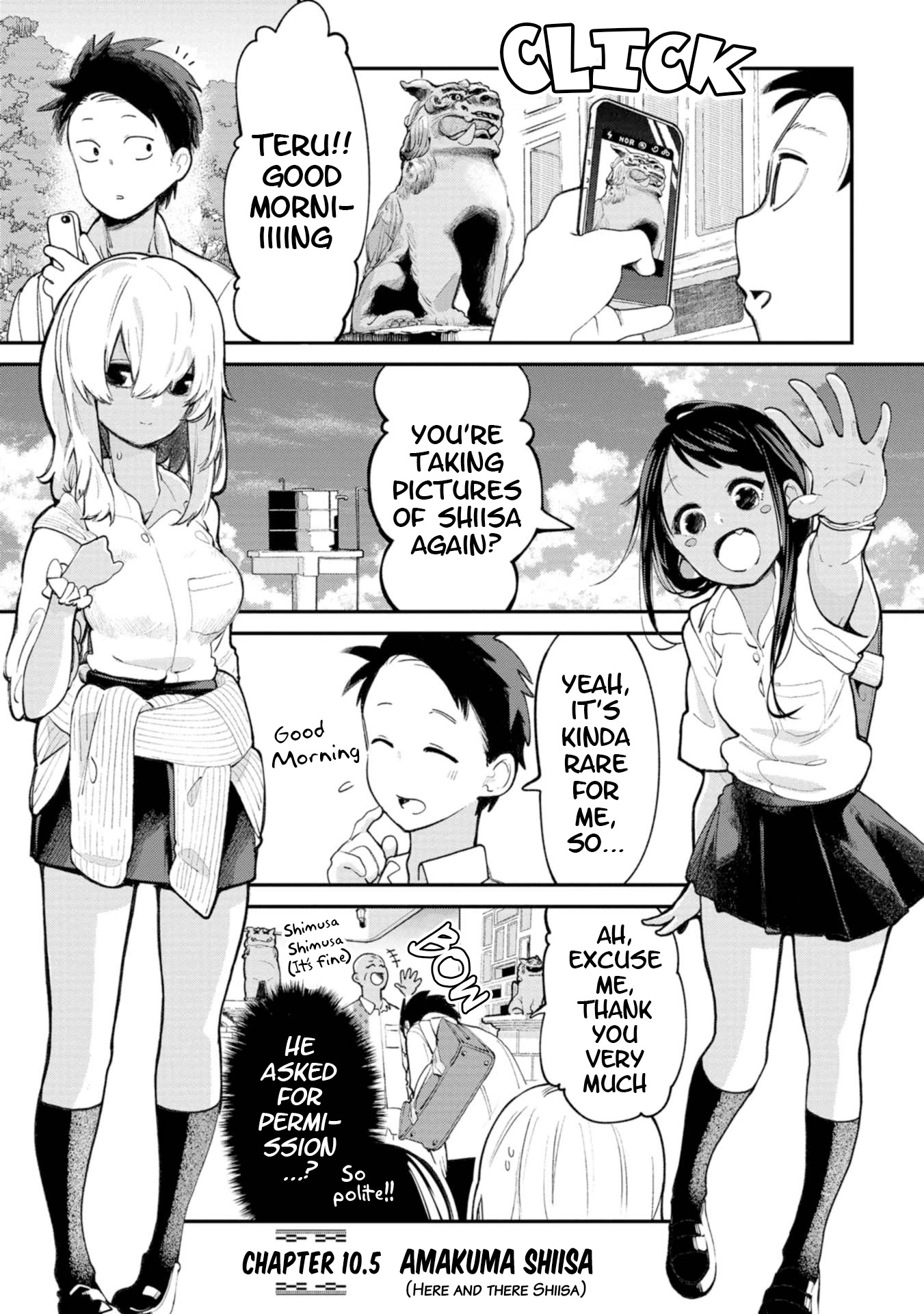 Okinawa de Suki ni Natta Ko ga Hougen Sugite Tsura Sugiru Chapter 10.5 page 1 - Chapter 10.5: Amakuma Shiisa (Here And There Shiisa)