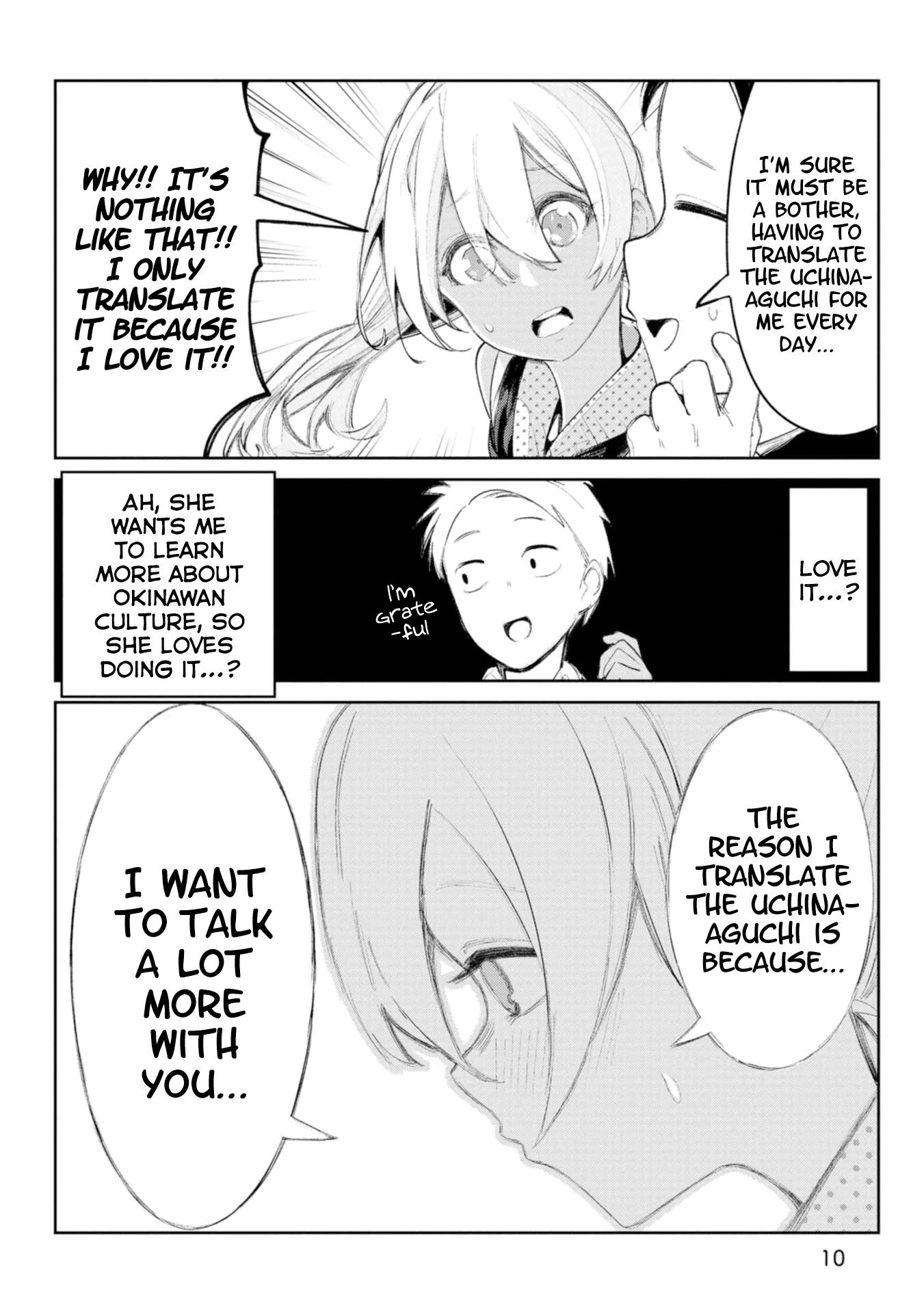 Okinawa de Suki ni Natta Ko ga Hougen Sugite Tsura Sugiru Chapter 12 page 9 - Chapter 12: Kandousan (Slow To Catch On)