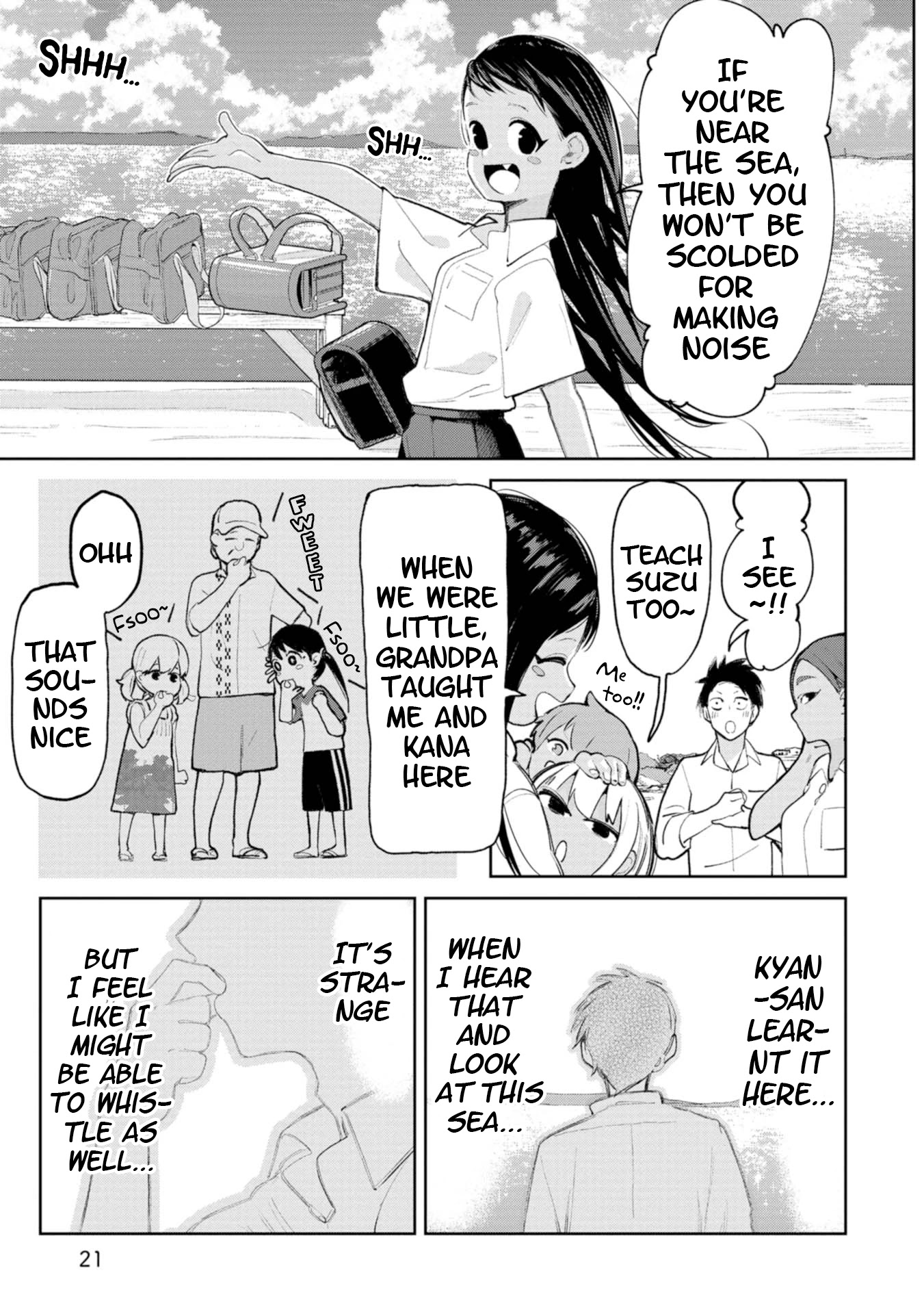 Okinawa de Suki ni Natta Ko ga Hougen Sugite Tsura Sugiru Chapter 13 page 3 - Chapter 13: Feefeefuchibusaraa, Uminkai (If you're going to whistle, do it in the beautiful sea)