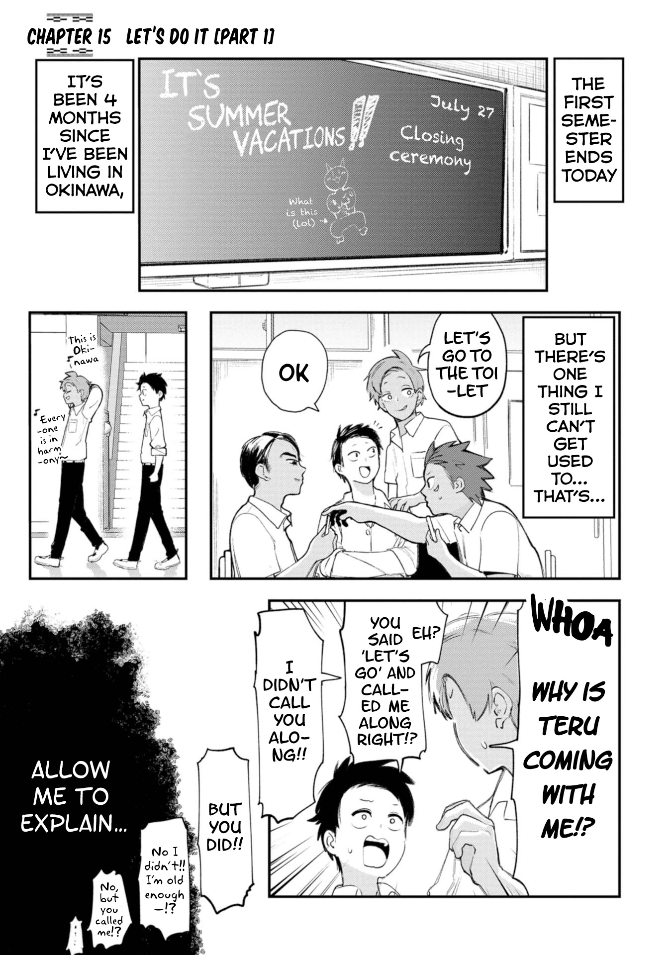 Okinawa de Suki ni Natta Ko ga Hougen Sugite Tsura Sugiru Chapter 15 page 1 - Chapter 15: Let's Do It [Part 1]