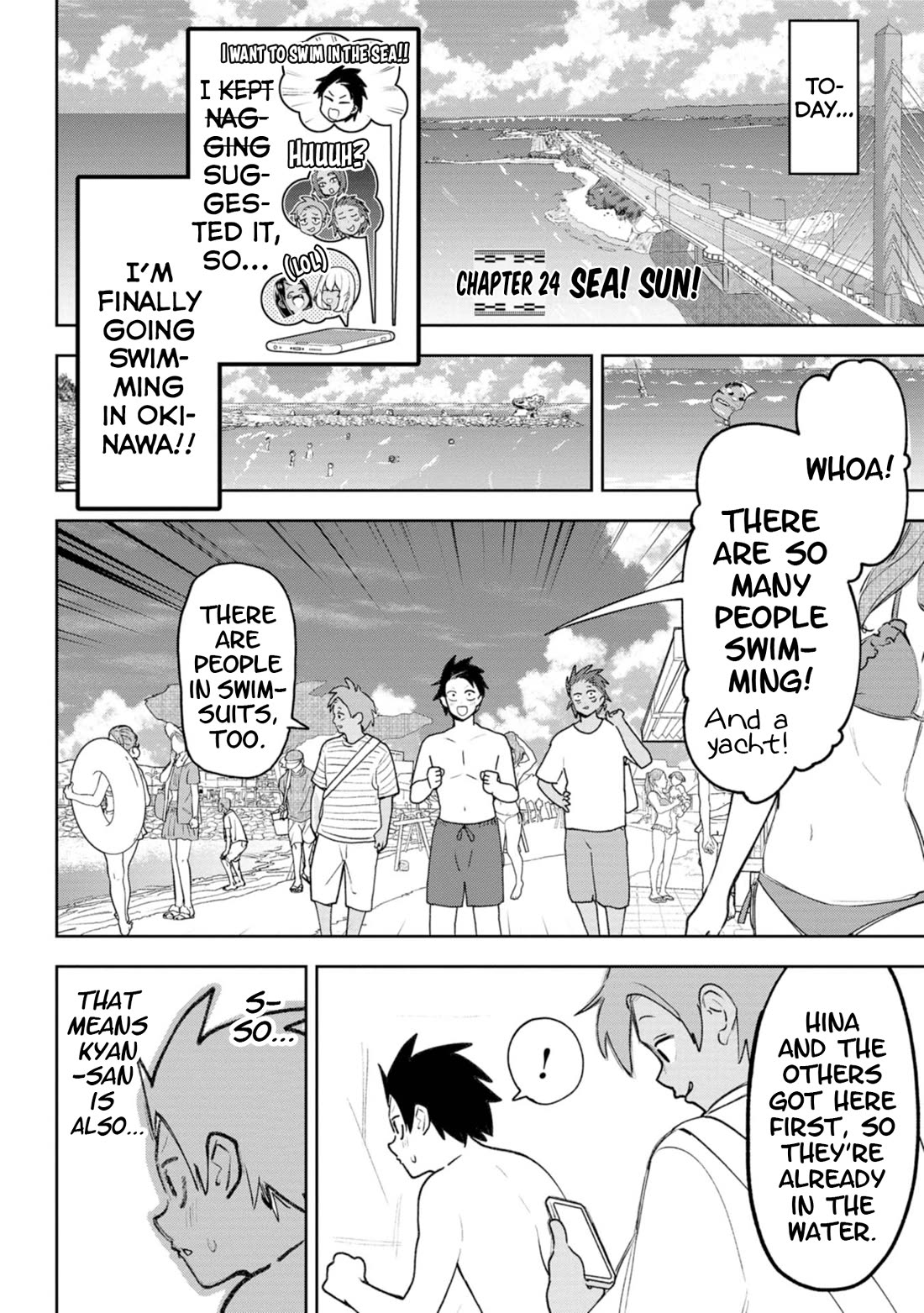 Okinawa de Suki ni Natta Ko ga Hougen Sugite Tsura Sugiru Chapter 24 page 1 - Chapter 24: Sea! Sun!