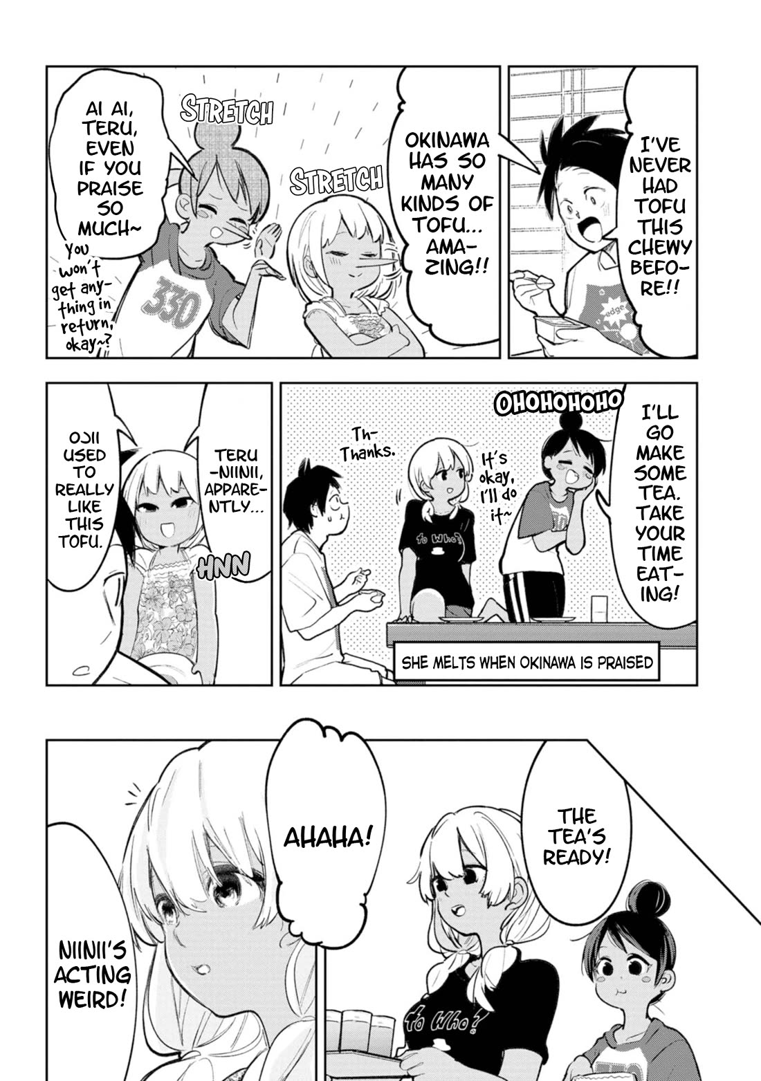 Okinawa de Suki ni Natta Ko ga Hougen Sugite Tsura Sugiru Chapter 35 page 10 - Chapter 35: Achikoukou Shimadoufu (Piping Hot Island Tofu)