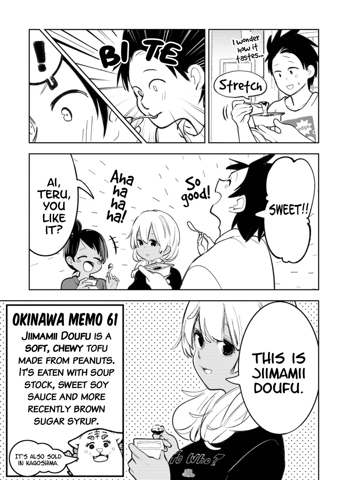 Okinawa de Suki ni Natta Ko ga Hougen Sugite Tsura Sugiru Chapter 35 page 9 - Chapter 35: Achikoukou Shimadoufu (Piping Hot Island Tofu)