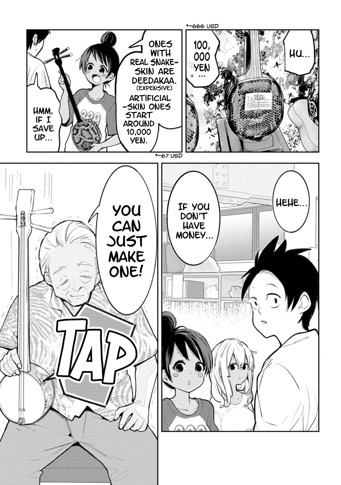 Okinawa de Suki ni Natta Ko ga Hougen Sugite Tsura Sugiru Chapter 37 page 7 - Chapter 37: Kankara Sanshin (Sanshin from a can)