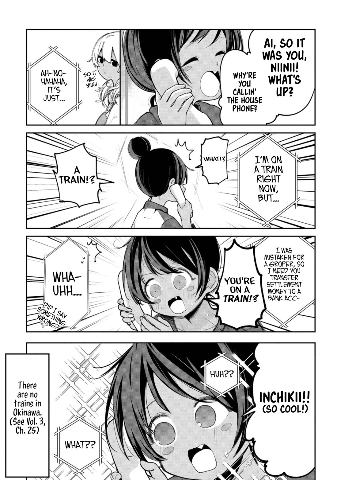 Okinawa de Suki ni Natta Ko ga Hougen Sugite Tsura Sugiru Chapter 54 page 3 - Chapter 54: Wanyashiga (It's me, but...)