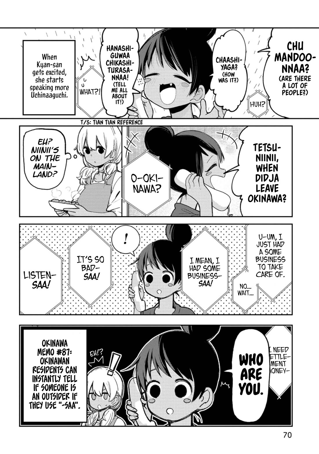Okinawa de Suki ni Natta Ko ga Hougen Sugite Tsura Sugiru Chapter 54 page 4 - Chapter 54: Wanyashiga (It's me, but...)