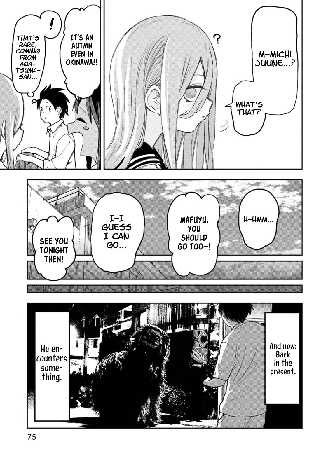 Okinawa de Suki ni Natta Ko ga Hougen Sugite Tsura Sugiru Chapter 55 page 4 - Chapter 55: Kamiganashiinu Michi Junee (Michi Junee of the Gods)