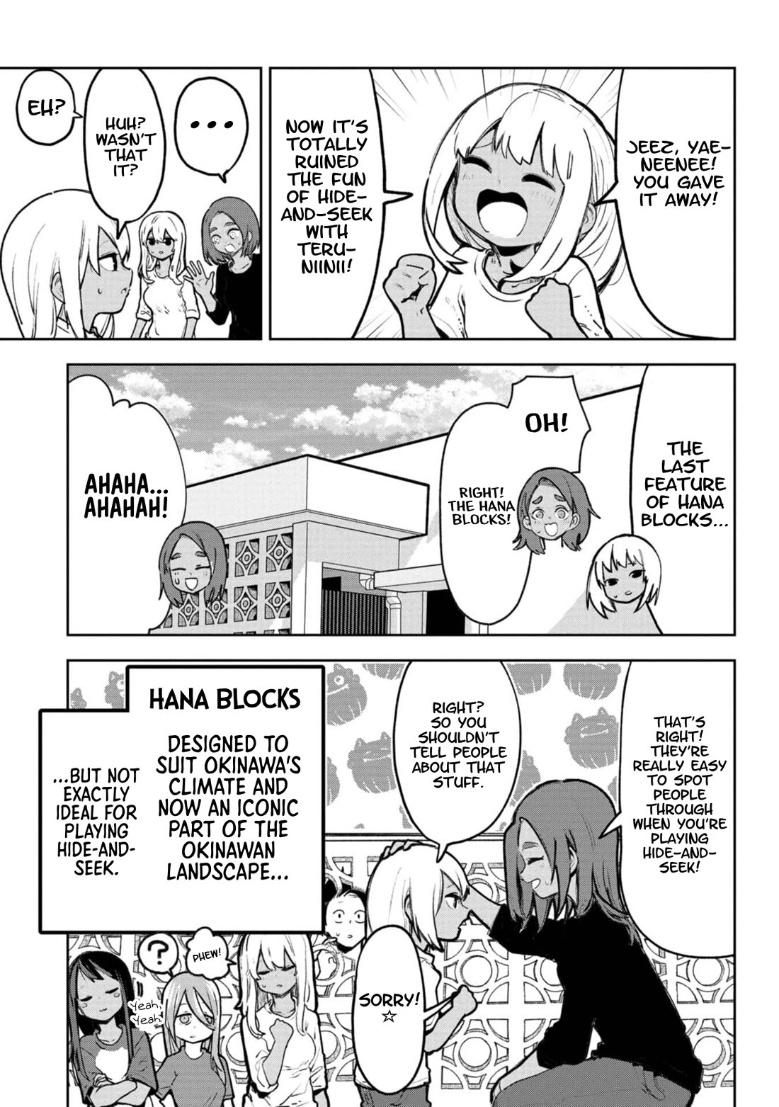 Okinawa de Suki ni Natta Ko ga Hougen Sugite Tsura Sugiru Chapter 64 page 14 - Chapter 64: Hana Blocks