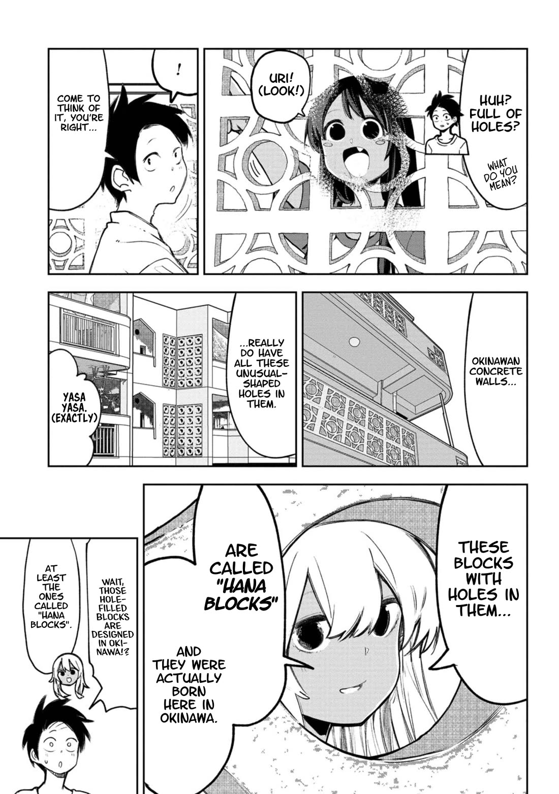 Okinawa de Suki ni Natta Ko ga Hougen Sugite Tsura Sugiru Chapter 64 page 4 - Chapter 64: Hana Blocks