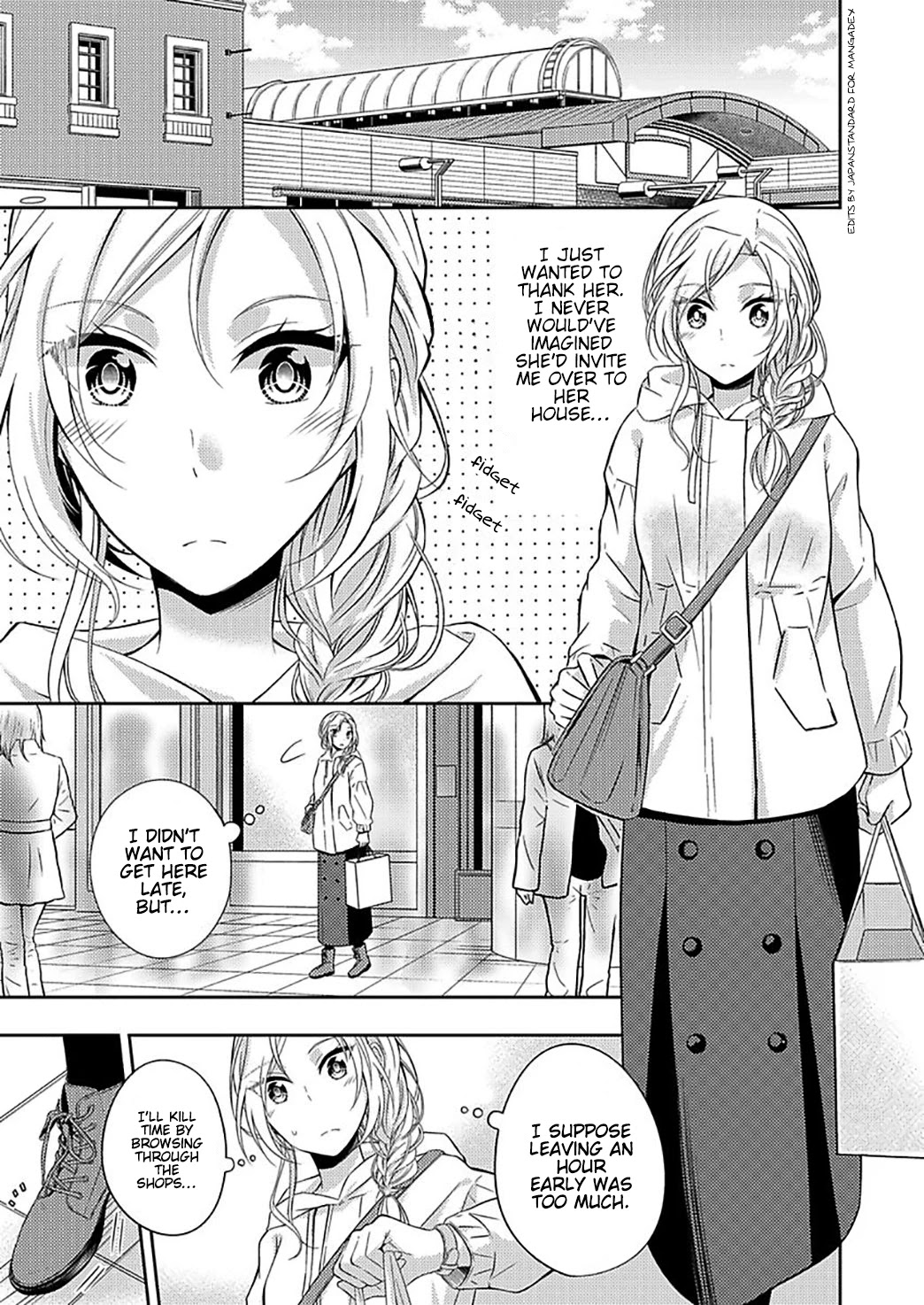 Okubyou na Takase-san wa Kyou mo Kanojo wo Machiwabiru Chapter 2 page 1 - Chapter 2