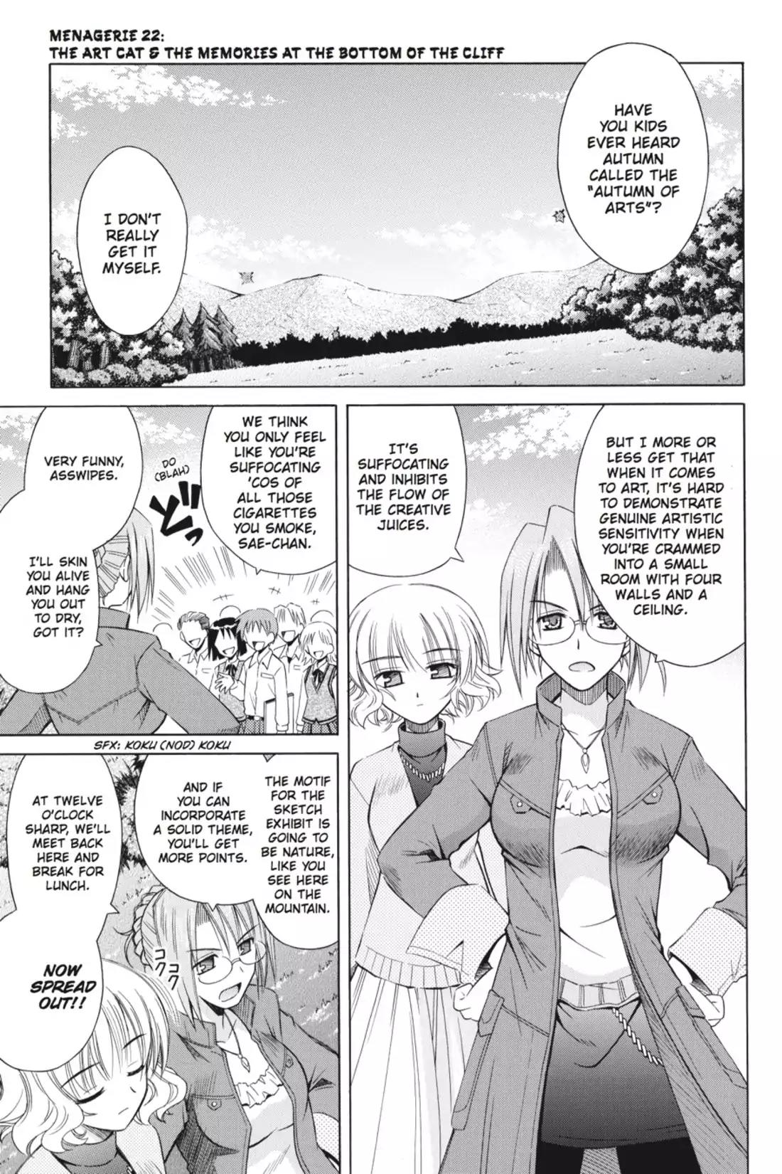 Omamori Himari Chapter 22 page 1 - Chapter 22: Vol.4 Menagerie 22: The Art Cat & Memories at the Bottom of the Cliff