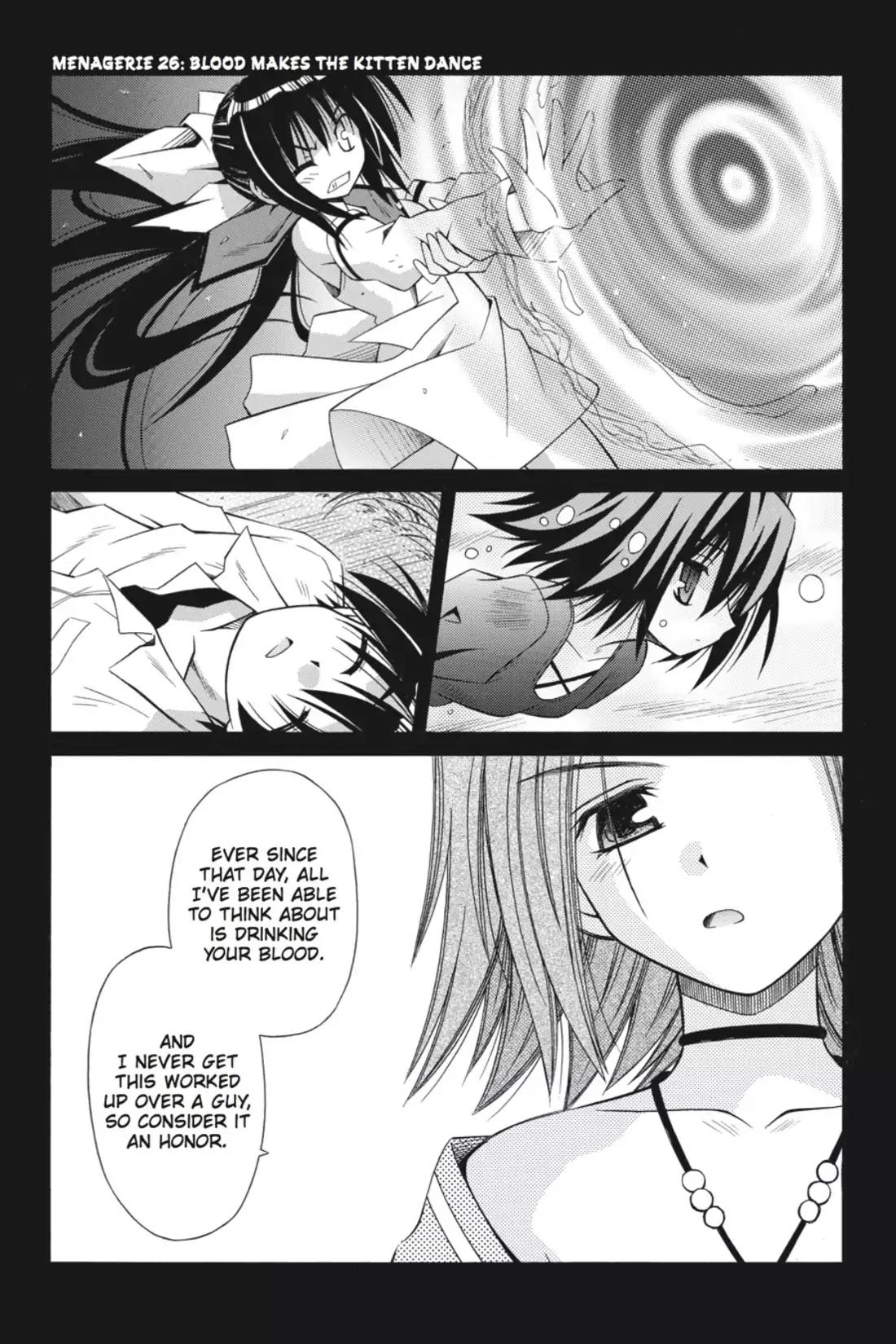Omamori Himari Chapter 26 page 1 - Chapter 26: Vol.5 Menagerie 26: Blood Makes the Kitten Dance