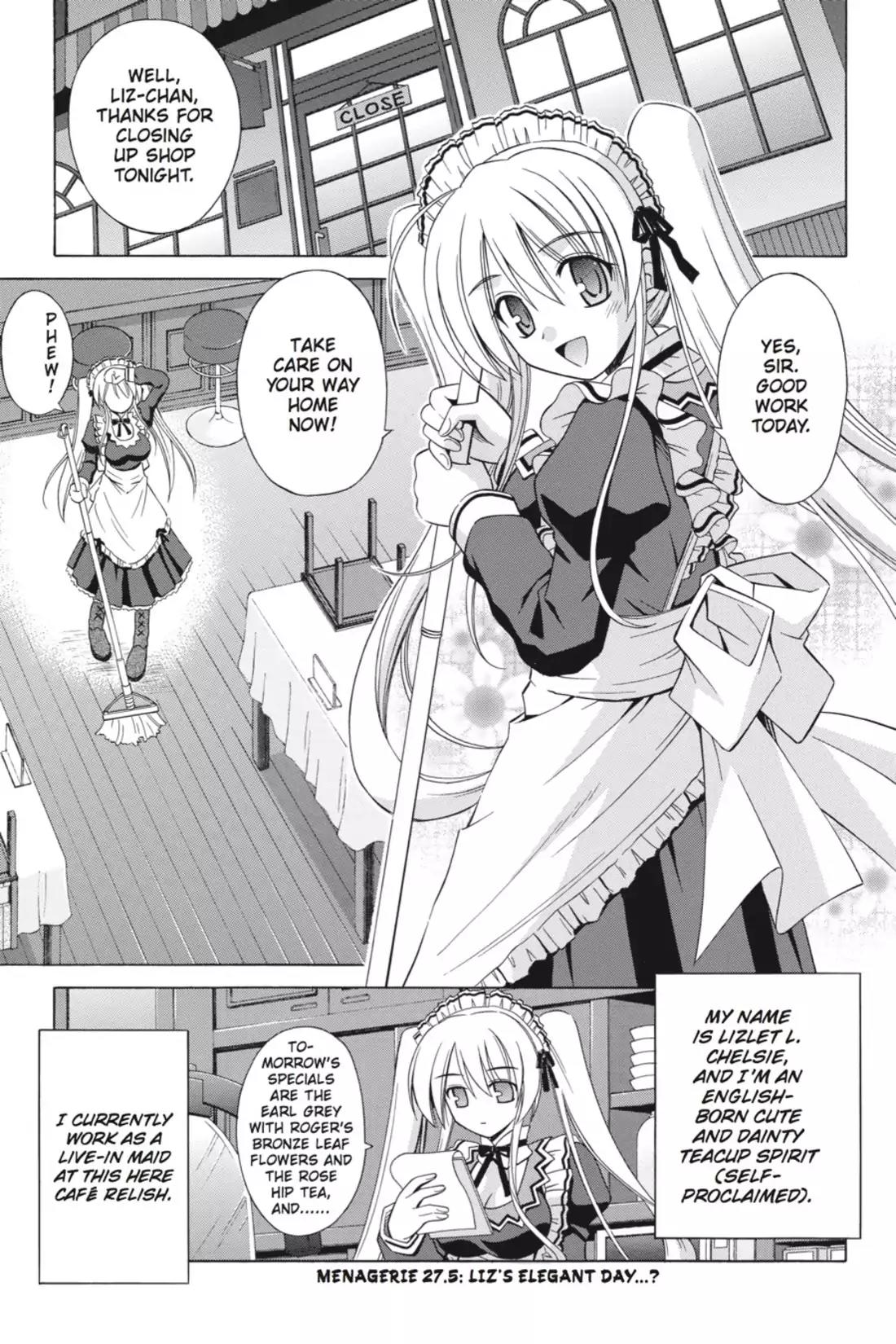 Omamori Himari Chapter 27.5 page 1 - Chapter 27.5: Vol.5 Menagerie 27.5: Liz's Elegant Day...?