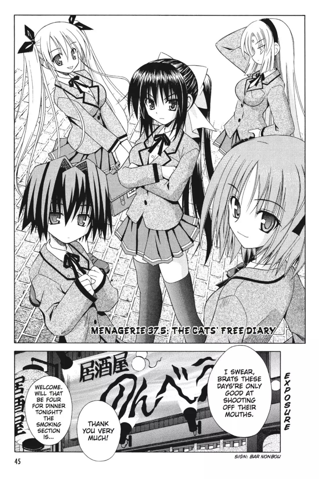 Omamori Himari Chapter 37.5 page 1 - Chapter 37.5: Vol.7 Menagerie 37.5: The Cats' Free Diary