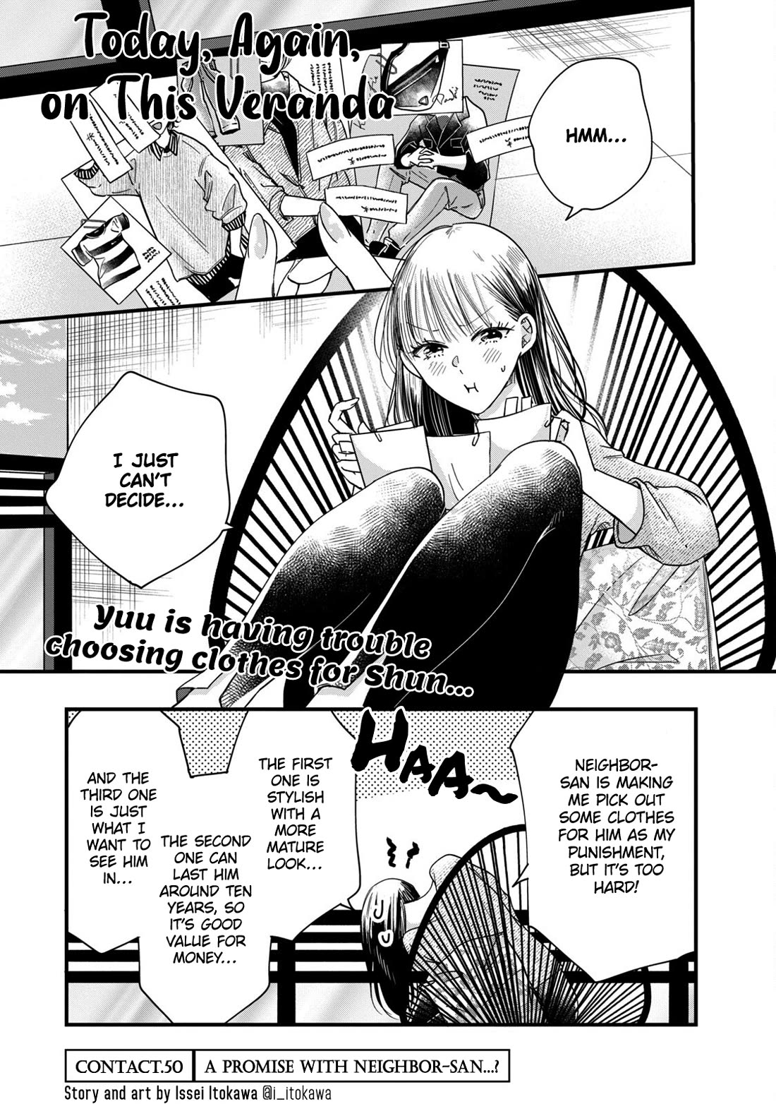 On the Balcony Again Today Chapter 50 page 1 - Chapter 50: A Promise with Neighbor-san...?