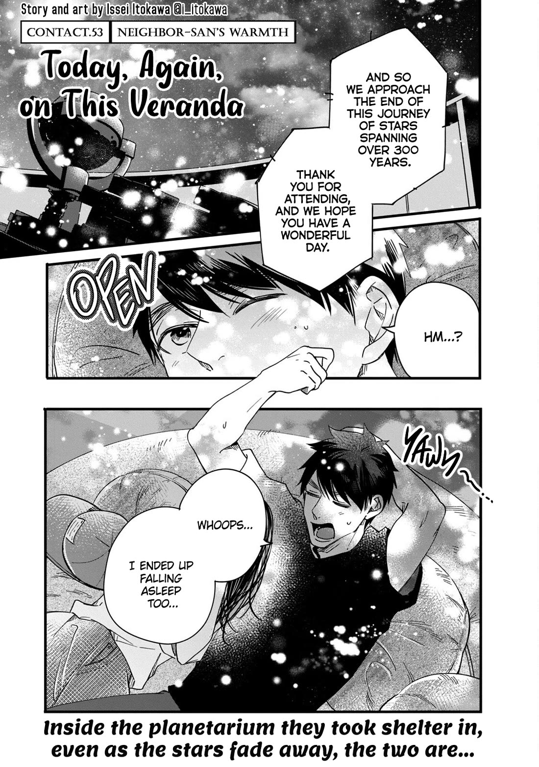 On the Balcony Again Today Chapter 53 page 1 - Chapter 53: Neighbor-san’s Warmth