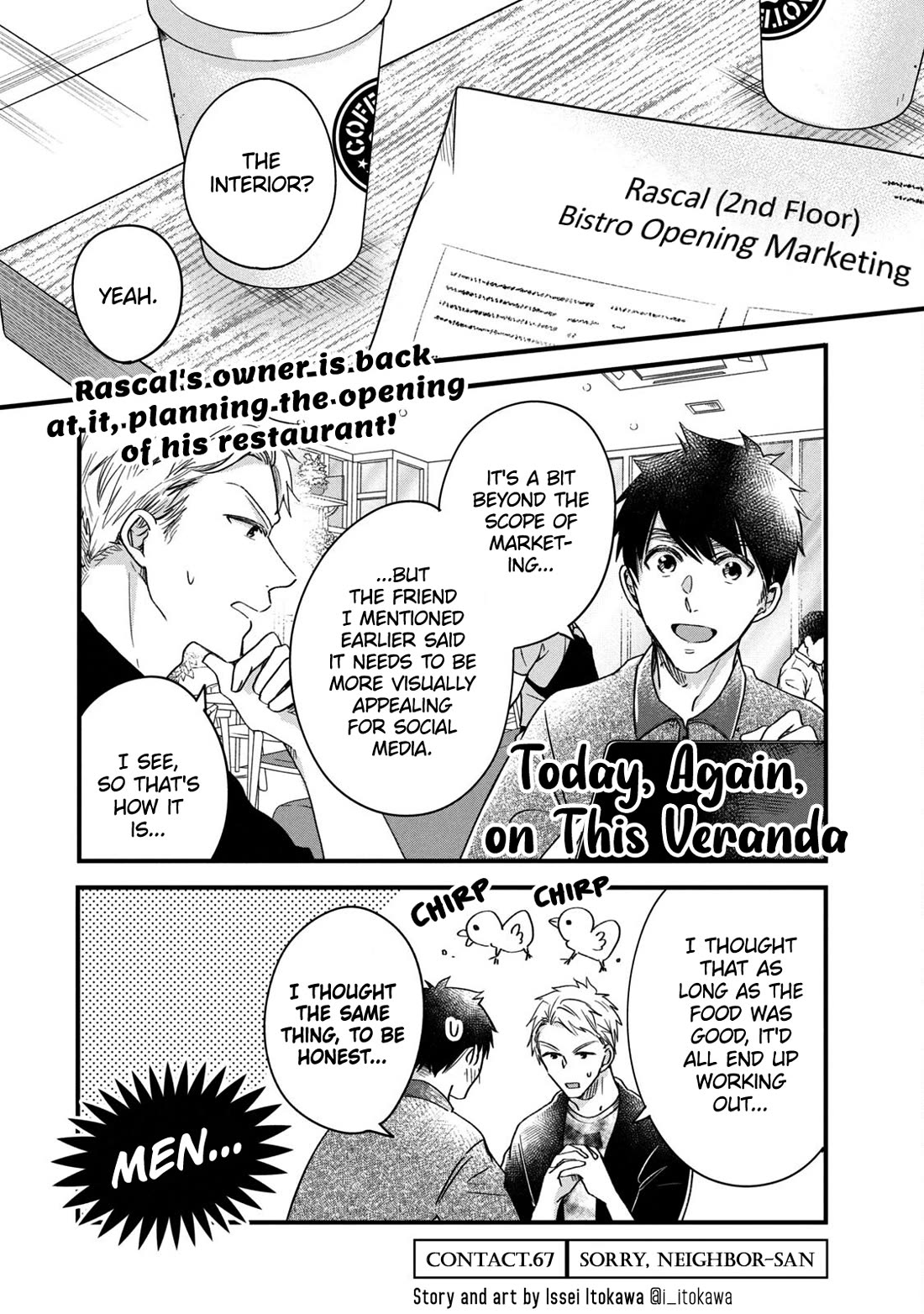 On the Balcony Again Today Chapter 67 page 1 - Chapter 67: Sorry, Neighbor-san