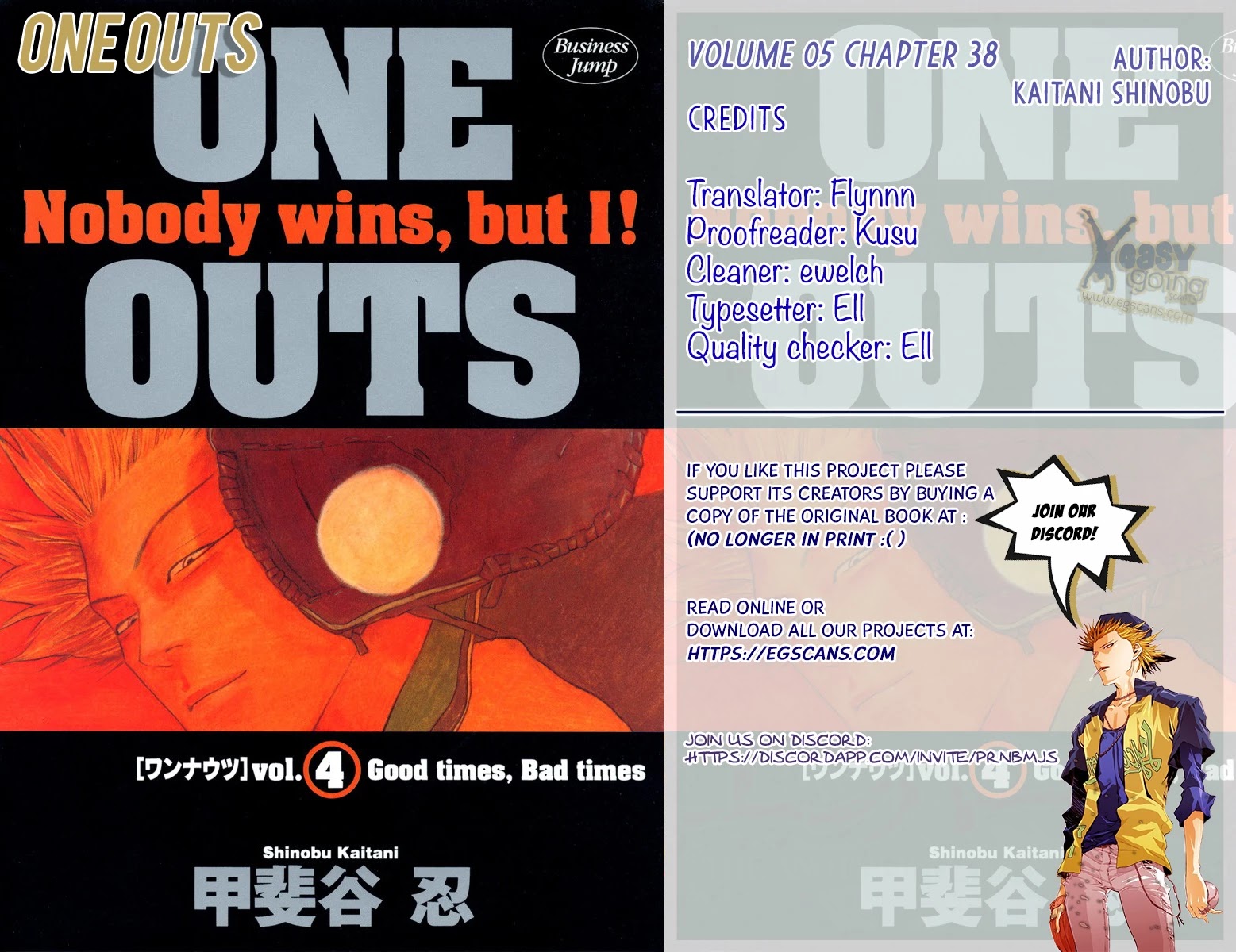 One Outs Chapter 38 page 1 - Chapter 38: Force-Out